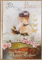 Продуктови Категории Шоколади Masha Красива кутия с белгийски бонбони във формата на книга - Дамата с огледалото 200 гр.